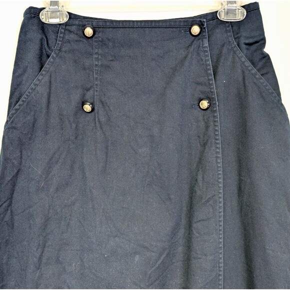 Vintage Nipon Studio Long Wrap Pencil Skirt Nautical Sailor 100% Cotton Size 8 - Picture 3 of 8